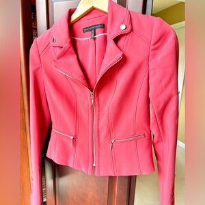 White House Black Market Peach /Pink Jacket with zippers, Size 0 XS